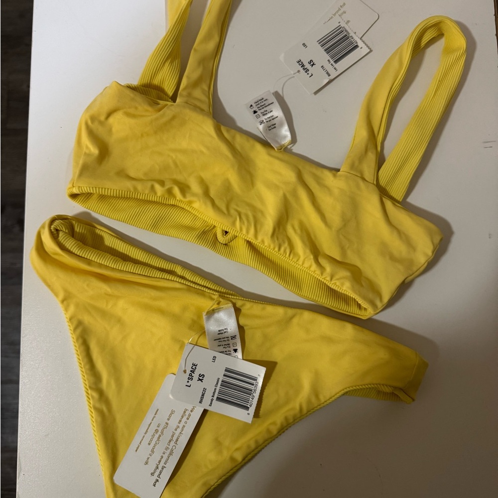 NWT Yellow Bikini Top & Matching Bottom - Picture 5 of 9